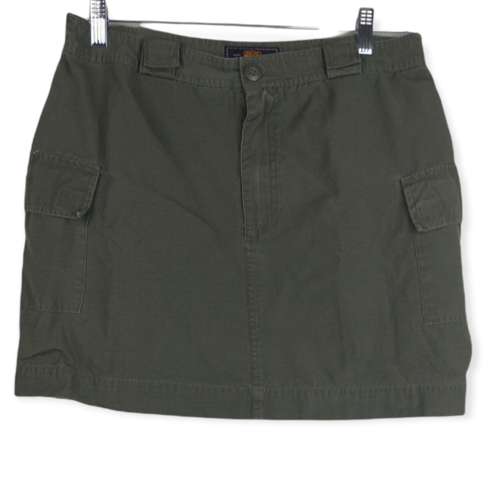 Route 66 Women's Two Pockets Button Zipper Army Green Short skirt Dress